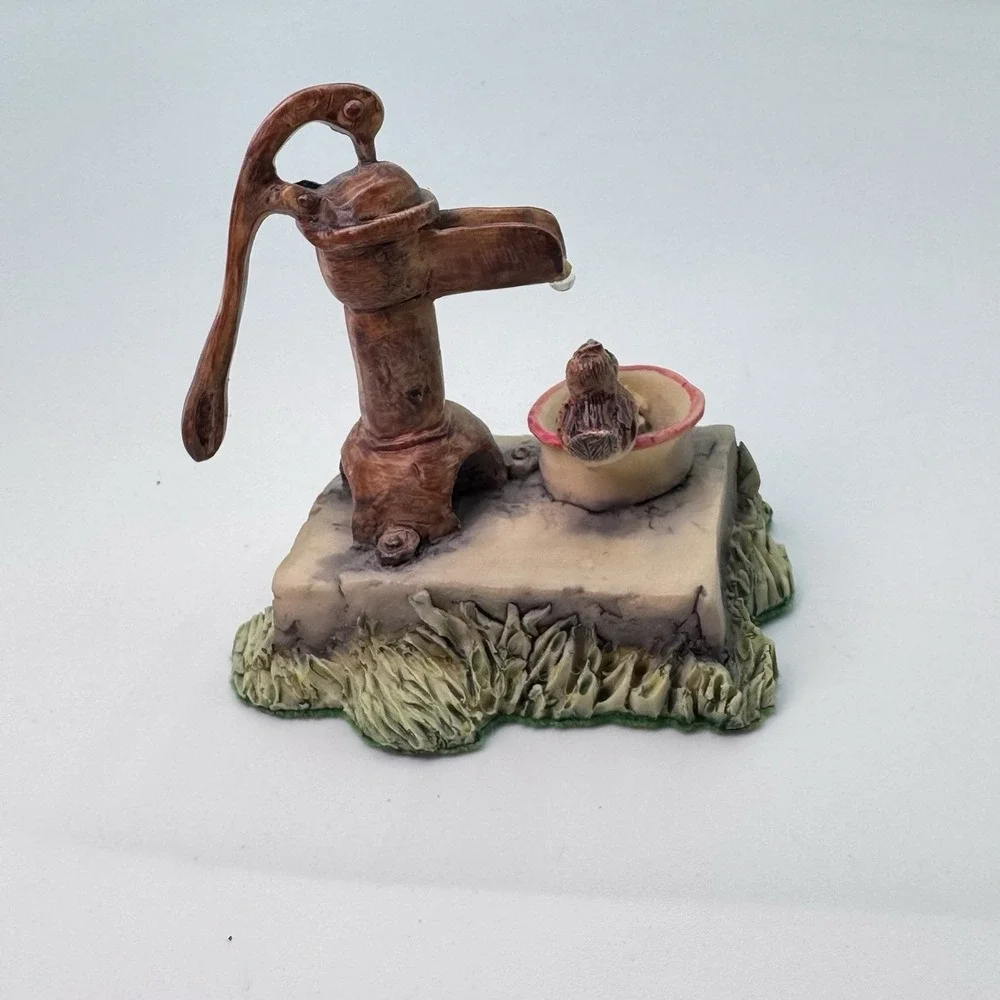 Lowell Davis THIRSTY? & DRY HOLE Bird Jug Crock Water Pump Figurine LOT 2 Schmid